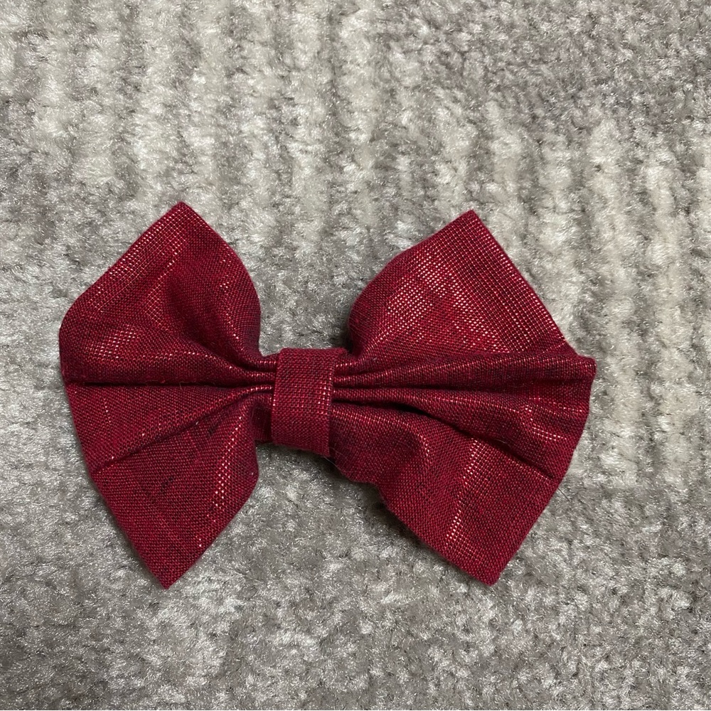 Red Lurex Metallic Shimmer Bow Hair Accessory
